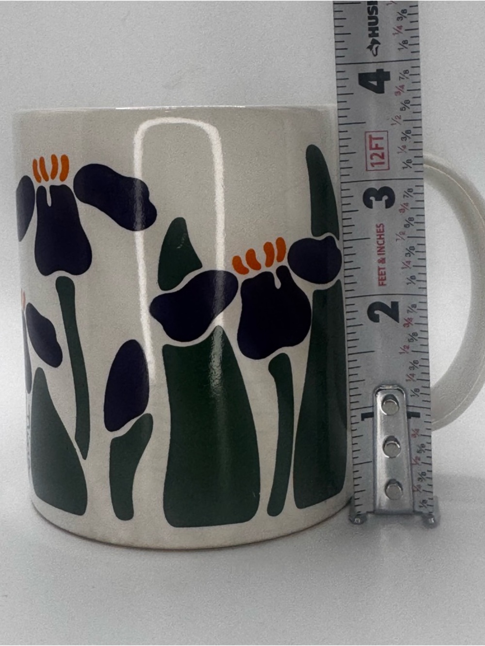 Vintage Nina Campbell Iris Floral Mug 1983 Cottagecore Coffee Cup - Picture 3 of 8